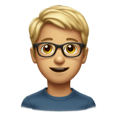 boy with glasses portrait sticker