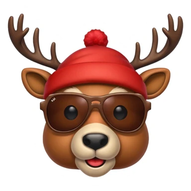 Cool christmas reindeer with sunglasses sticker