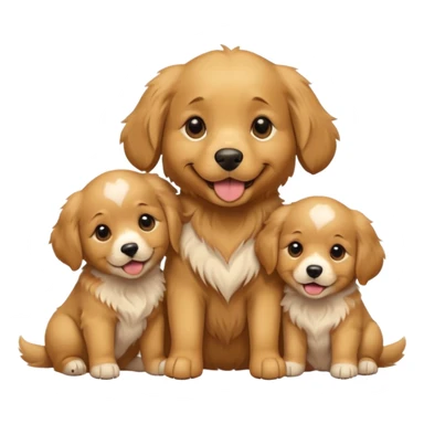 dog with its puppies sticker