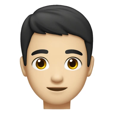 Teenager boy type mexican, White skin, with straight black hair (Which go down behind to the nape of the neck), Little bit dezoom sticker