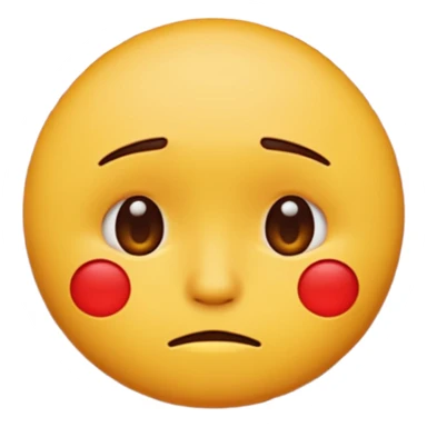 If you are familiar with the Melting Face Emoji, the round yellow face, with no define facial features, generate an emoji with that face but sad. Also, the face should be leaning against a red brick wall, with one cheek touching it, so this wall should be in perspective to understand the composition sticker