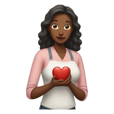 A mom holds her heart in her hands sticker