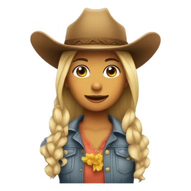 girl with cowboy hat sticker