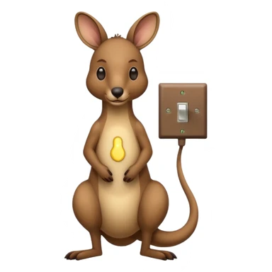 Kangaroo with a light switch for a face sticker