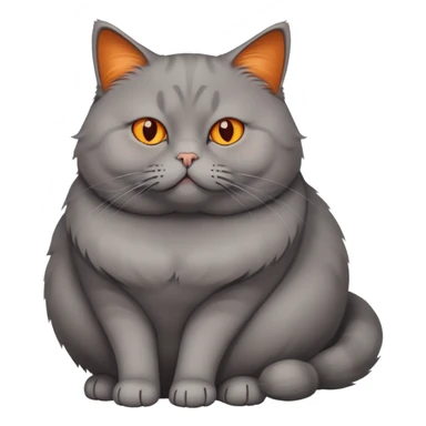 fat grey cat with orange eyes sticker