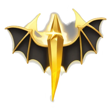 golden lightning bolt with bat wings sticker