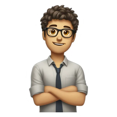 nerd boy with clear glasses and needs to get a haircut and shave  sticker