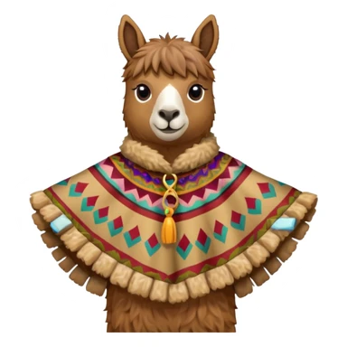 Llama con poncho sticker
