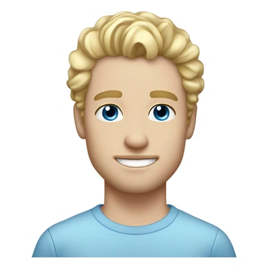 light curl blonde 30yo man blue eyed pale skin sticker