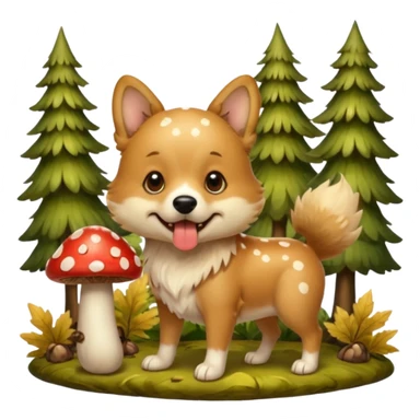 Собака с грибом в пасти sticker