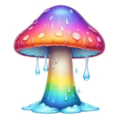  melting pastel rainbow mushroom  sticker
