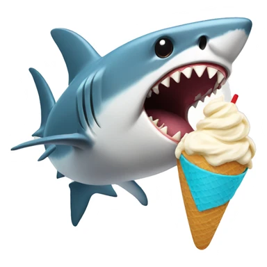 Shark eating ice cream  sticker