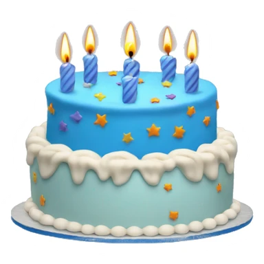 Blue birthday cake with 4 candles sticker