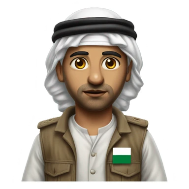 Palestinian in national guise photorealistic serious sticker
