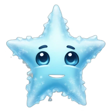 ice frozen star with snow sticker