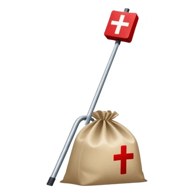 un pictogramme d'ascenseur avec un sac poubelle devant, le tout recouvert d'une croix rouge sticker