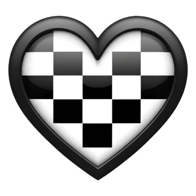 Black and white checker heart  sticker