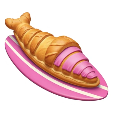 Short Croissant on the pink surfboard sticker