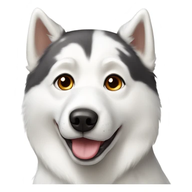 white husky dog with brown spots and black around eyes sticker