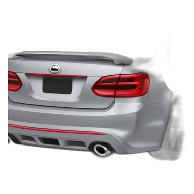 Gray car red stripe on front bumper sticker