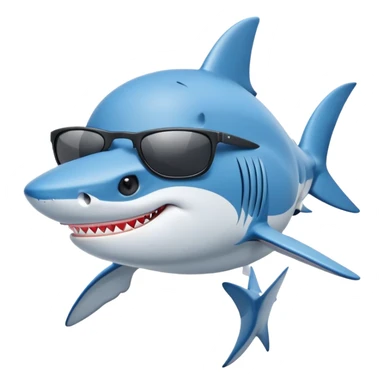 Shark wearing blue nike José And black sunglasses sticker