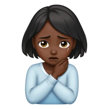 crossing arms holding neck crying girl black sticker