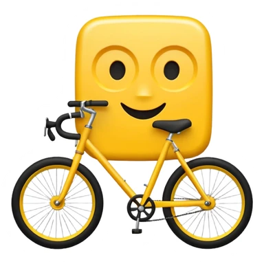 Create a Telugu Desam Party (TDP) flag emoji: bright solid yellow background, simple black bicycle icon in the center. Flat emoji style, bold colors, clean edges, no text, no gradients, no shadows. Square 1:1 ratio, transparent background, minimal and clear like a system emoji. sticker