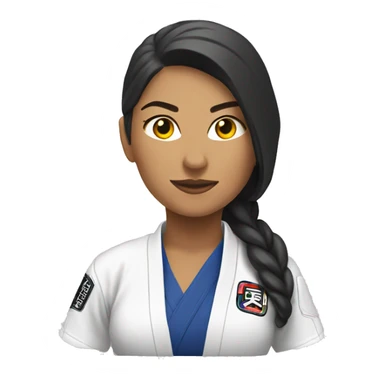 woman jiu jitsu white belt sticker