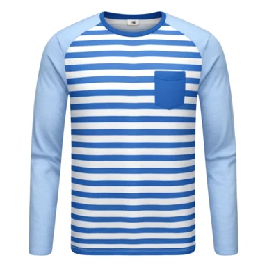 T-Shirt manches longues rayé bleu  sticker