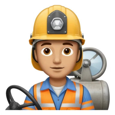 Male driving cement truck  sticker