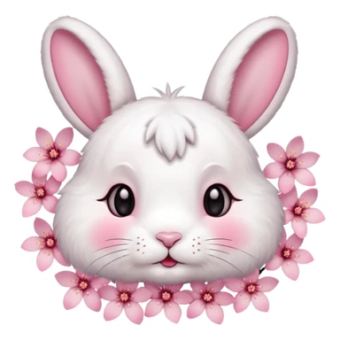 A cherry blossom with a bunny face 🌸🐰 sticker