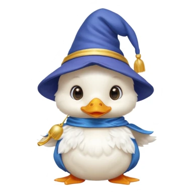 white baby duck with wizard hat
 sticker