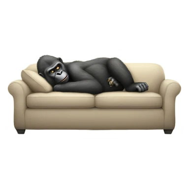 Cozy gorilla napping on a big couch sticker