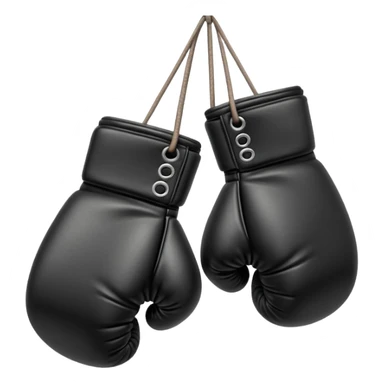 two black boxing gloves hanging sticker