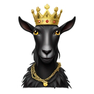 Black Goat with a crown, with a 100 emblem chain, holding money  sticker