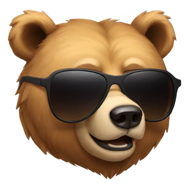 bear head with sunglasses sticker