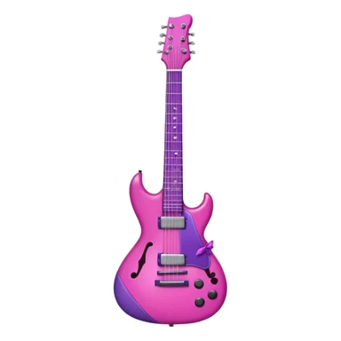Dark pink/purple guitar with a cute little bow on it sticker
