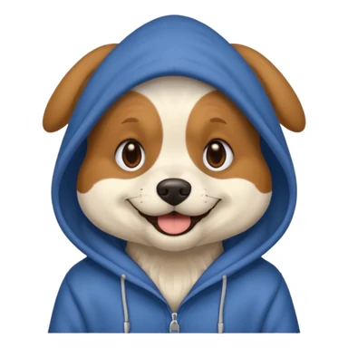 Dog wearing a hoodie sticker