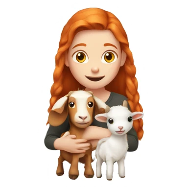 Ginger girl with a goat sticker