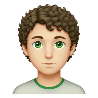 Adolescents beau qui est un peu une racaille avec les cheveux court bouclés et des yeux vert sticker