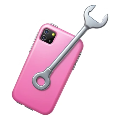 pink cellphone with a wrench sticker