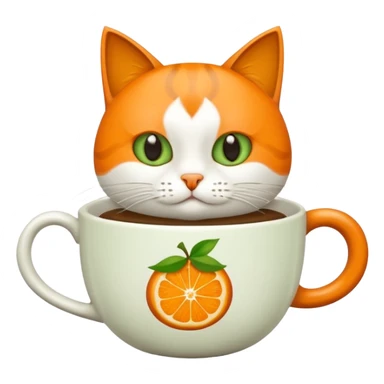Gato naranja tomando café frio sticker