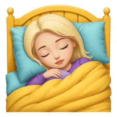 single-girl-in-cozy-yellow-bed-sleeping-pretty-eyelashes-light-skin sticker