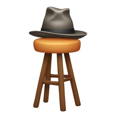 Stool with a hat sticker