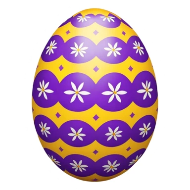 decor egg, symmetry pattern, purple and yellow sticker