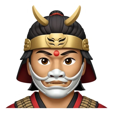 samurai wearing a traditional mask sticker