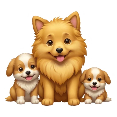 dog with its puppies sticker