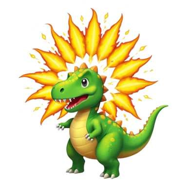 Dinosaur farting out a explosion sticker