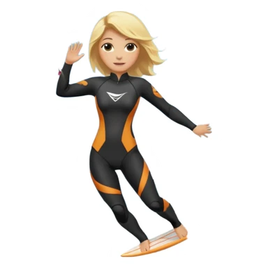 Kitesurfing blond ladie showing kite sticker