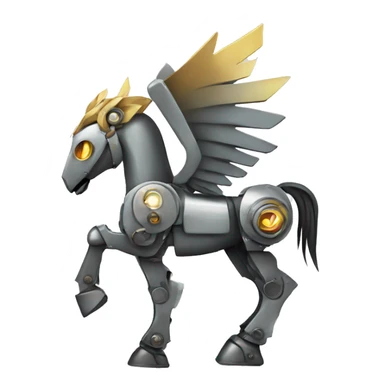 Robot metal pegasus sticker